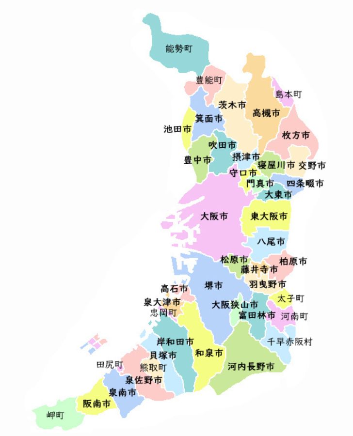 大阪府全域の地図